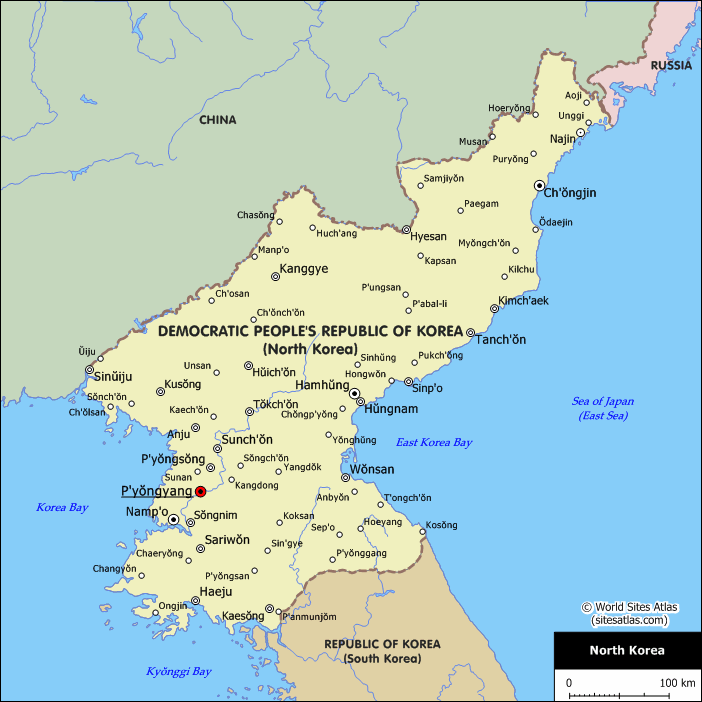 demokratische people's republik von korea karte